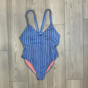 Carve Design Logan One Piece Swimsuit Size Size Large Strappy Blue Stripe